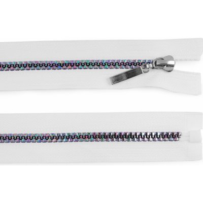 Duhový kostěný zip šíře 5 mm délka 40 cm, malé, 101 bílá – Zboží Mobilmania