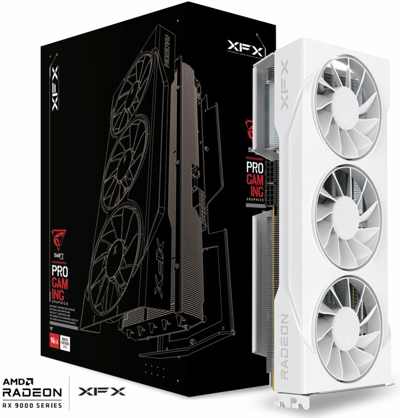 XFX Swift Radeon RX 9070 XT White 16GB GDDR6 RX-97TSWF3W9
