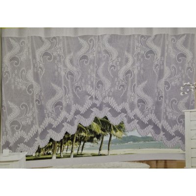 Záclona bílá 160x300cm, vykrojená- VZOR 3 – Hledejceny.cz