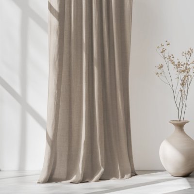 Goldea závěs ze lněné směsi - kávový 140x145 cm – Zboží Dáma