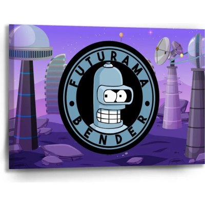 Sablio Obraz Futurama Bender Planeta s vysílači - 90x60 cm – Hledejceny.cz