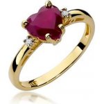 Nubis zlatý prsten s diamanty a rubínem W 012GR – Zboží Mobilmania