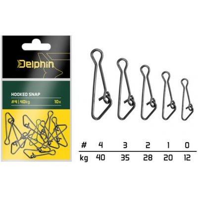 Delphin Karabinka Hooked Snap Vel.3 10 ks 35 kg – Zboží Dáma