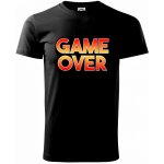 Game over nápis barevný Klasické pánské triko černá – Zboží Mobilmania