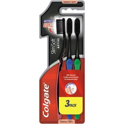 Colgate Zubní kartáček Charcoal Slim Soft 3 ks – Zbozi.Blesk.cz