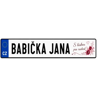 Bezvadary.cz | Dárková značka pro babičku s vlastním textem 20x4,2 cm / PVC plast 3mm / bez přísavek zd23 – Hledejceny.cz