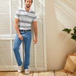 Blancheporte pružné džíny 5 kapes sepraná modrá – Sleviste.cz