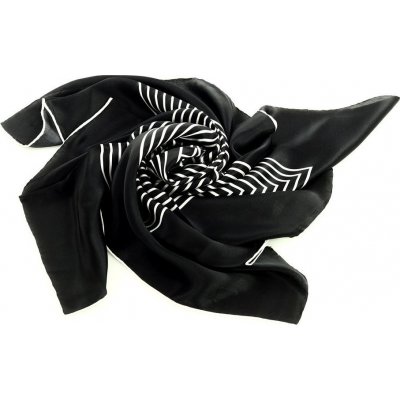 Marco Mazzini černý vzorovaný hedvábný šátek AL18