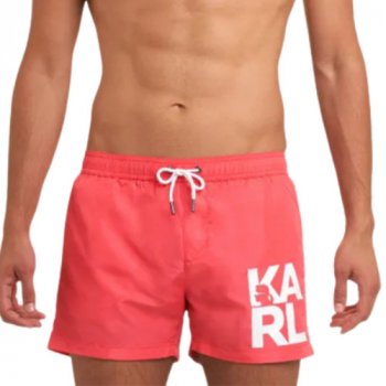 Karl Lagerfeld KL21MBS02 pánské šortky růžové