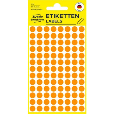 Avery Zweckform 3178 Samolepící kolečka 8 mm 416 ks jasně oranžové – Zboží Dáma
