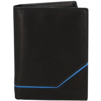 Trendová pánská kožená peněženka Gvuk černá modrá