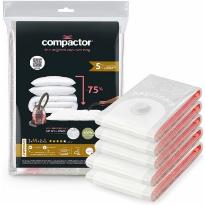 Compactor Sada vakuových úložných pytlů Bag Aspispace 3× M 70 litrů + 2× L 120 litrů – Zboží Dáma