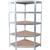 Šňůra a provázek Regál Racks RAT80, rohový, kovový, MDF, 5 políc, 1800x900x400 mm, max. 150 kg/polica ST2212757