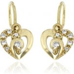 Zlatnictví U Kostela dětské zlaté náušnice bílá srdíčka 897Ž – Zboží Dáma