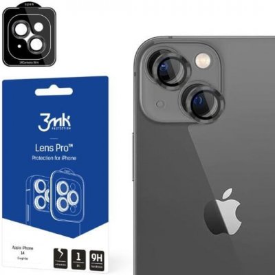 Pouzdro 3mk tvrzené sklo Lens Pro ochrana kamery Apple iPhone 14, grafitová – Zboží Mobilmania