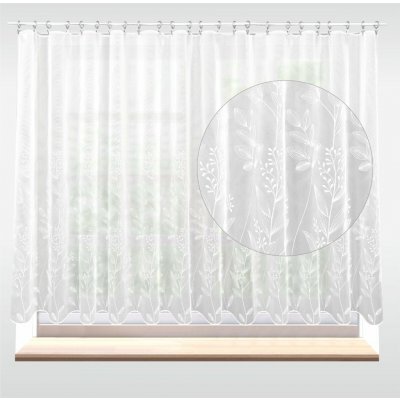 Záclona vega Bílé květiny s olůvkem metráž bílá cena od - 150 cm 37448 – Zboží Mobilmania