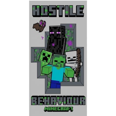Jerry Fabrics Osuška Minecraft Hostile Behaviour 70 x 140 cm – Zboží Dáma