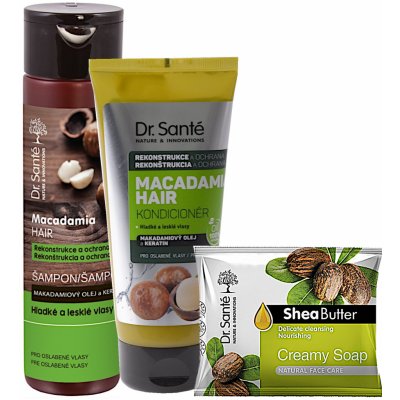 Dr. Santé Macadamia šampon 250 ml + kondicionér 200 ml + mýdlo 100 g dárková sada – Hledejceny.cz