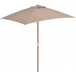 44536 vidaXL Zahradní slunečník s dřevěnou tyčí 150 x 200 cm barva taupe – Hledejceny.cz