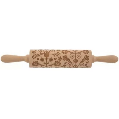 Váleček dřevo Dekor d. 20/38 cm Kvítky – Hledejceny.cz