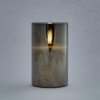 Vánoční osvětlení DecoLED LED svíčka ve skle 7,5 x 10 cm šedá