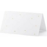 PartyDeco Svatební jmenovka bílá se zlatými puntíky 10 ks – Hledejceny.cz