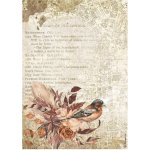 Stamperia Rýžový papír Pták s květinou – Zboží Dáma