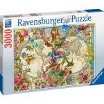 RAVENSBURGER Mapa světa s flórou a faunou 3000 dílků – Hledejceny.cz