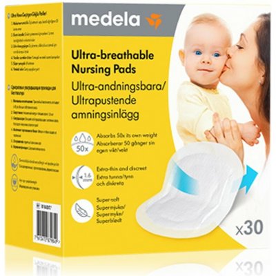 MEDELA Prsní vložky jednorázové ultra prodyšné 30 kusů – Zboží Dáma