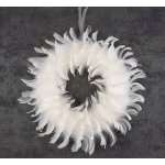 MagicHome Věnec péřový bílý ST8090512 35 cm – Zboží Dáma