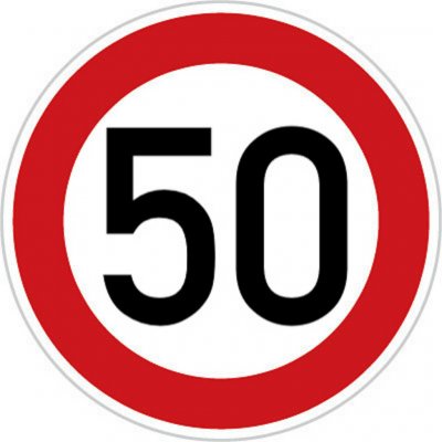 Dopravní značka Nejvyšší dovolená rychlost 50 km DZ B20A/50 – Zboží Dáma