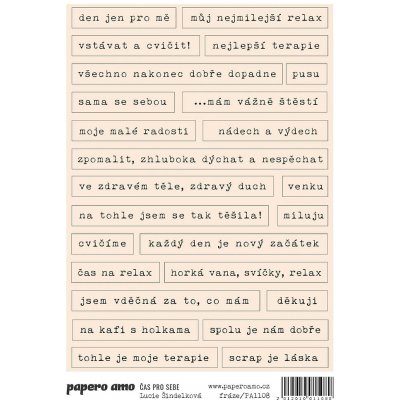 PAPERO AMO ♥ Samolepky - ČAS PRO SEBE / Fráze – Zboží Mobilmania
