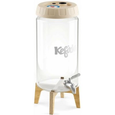 Kefirko Kombucha fermenter se stojánkem a výčepem 4 l béžový – Zbozi.Blesk.cz