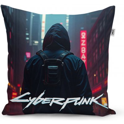 Sablio Polštář Cyberpunk 2077 Pohled do města 40x40 – Hledejceny.cz