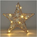 Solight vánoční hvězda glitter zlatá kovová 14x LED 2x AA – Hledejceny.cz