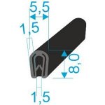 00545013 U-PIRELI s kovovou výztuží bez bříška, 0,8-1,5mm, 78°Sh, PVC, -25°C/+70°C, černý | Zboží Auto