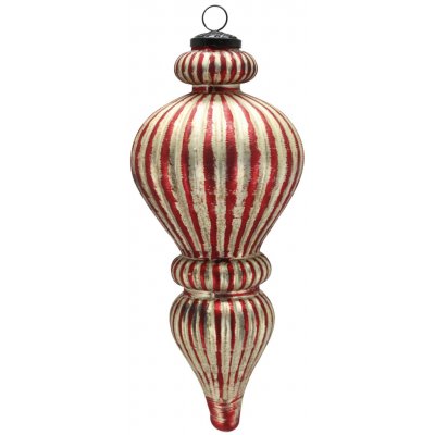Vánoční veliká červená champagne skleněná ozdoba Ornament – Ø 13*30 cm - Chic Antique – Hledejceny.cz