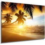 Obraz 1D - 100 x 70 cm - sunset on the beach of caribbean sea západ slunce na pláži karibského moře – Sleviste.cz