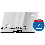 Küberit Dilatační profil imitace nerezu F2 – Sleviste.cz