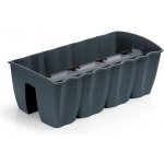 Prosperplast Květináč truhlík na zábradlí CROWN antracit 58 cm – Zboží Dáma