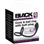 Black Velvets Cock & Ball Ring + Plug Slim – Zboží Dáma