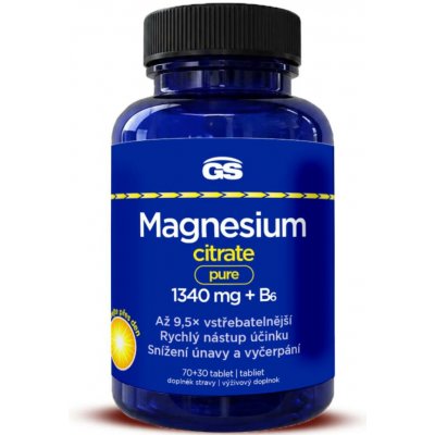 GS Magnesium citrate pure 1340 mg + B6 110 tablet – Hledejceny.cz