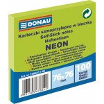 DONAU Samolepicí bločky, 76 x 76 mm, 100 listů - neon zelený – Sleviste.cz
