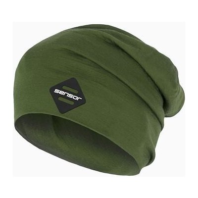 Sensor Merino čepice Active logo safari green – Sleviste.cz
