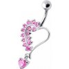 Piercing Šperky4U stříbrný piercing do pupíku srdíčko BP01312-P