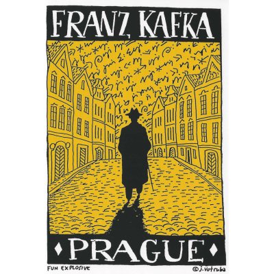 Fun Explosive Pohlednice Kafka kráčí Prahou – Zboží Mobilmania