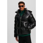 Karl Lagerfeld Faux Leather Puffer Jacket Black – Zboží Mobilmania
