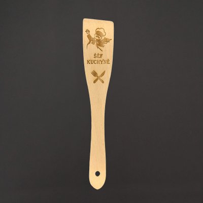 AMADEA Dřevěná obracečka buk text "šéf kuchyně", masivní dřevo, délka 30 cm, český výrobek – Hledejceny.cz