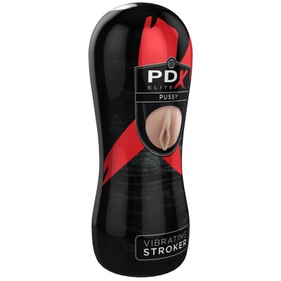 PDX Pussy Vibrating Stroker bezdrátové vibrační dildo přírodní