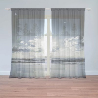 Sablio Záclony Pohled na moře: 2ks 150x250cm – Zboží Mobilmania